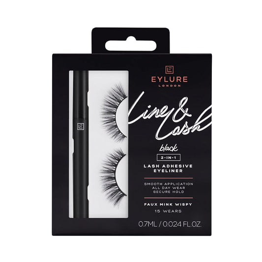 Eylure Line & Lash Kit, 2-in-1 Lash Black Glue Eyeliner